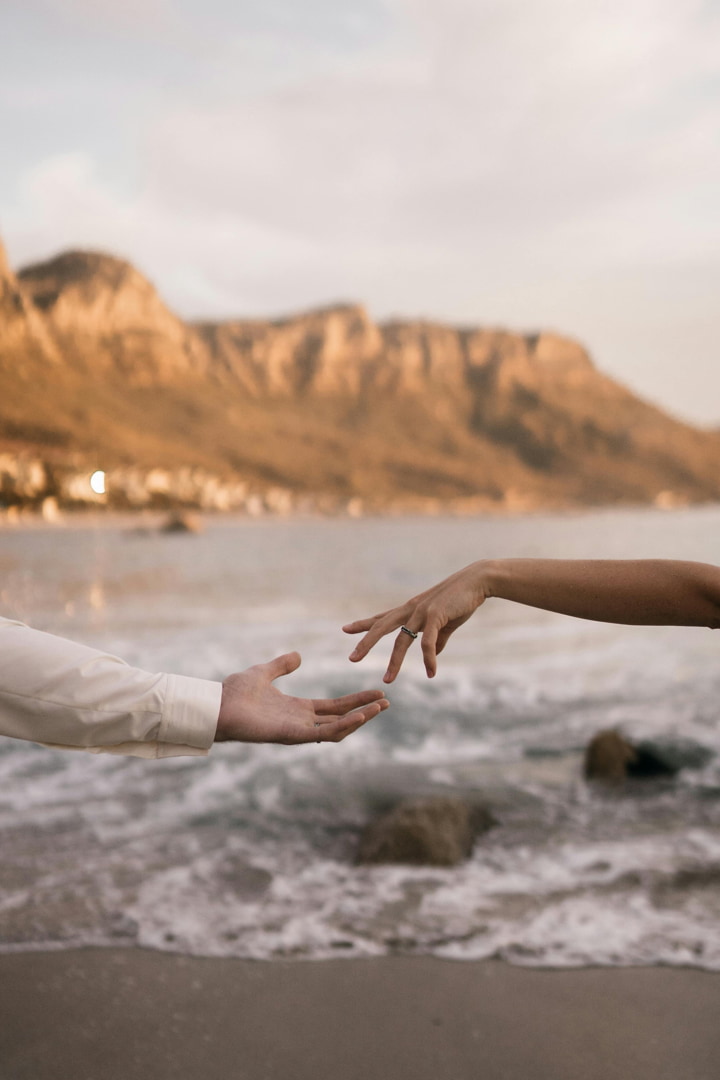 a couple holding hands