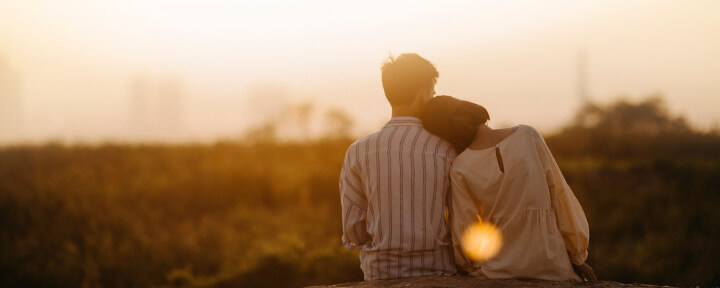 a couple enjoying the view