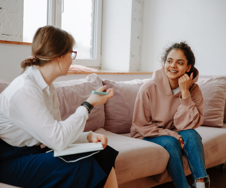 Teen girl in a therapy session